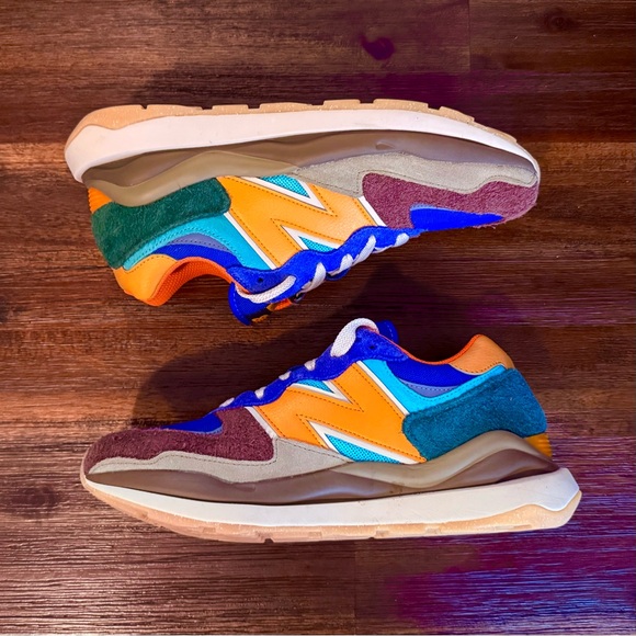 New Balance 57/40 Cobalt Marigold Camo - Size 10 - RARE Rainbow Multicolor Suede - Picture 1 of 4